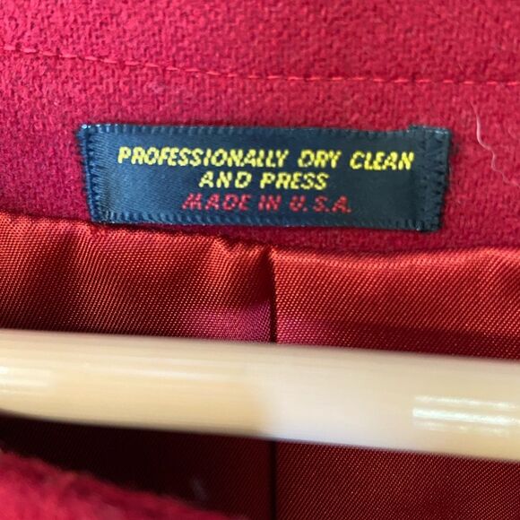 Vintage Robt Foxwood Red 100% Pure Wool Lined Jacket Blazer Size 14/16 - Picture 10 of 10